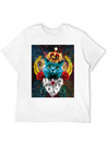 01 Blue Cat King Queen Crown Roses Love Heart Comfortable Minimalist Graphic Tee – Summer Style Essential