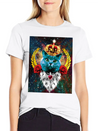 01 Blue Cat King Queen Crown Roses Love Heart Comfortable Minimalist Graphic Tee – Summer Style Essential
