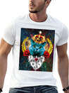 01 Blue Cat King Queen Crown Roses Love Heart Comfortable Minimalist Graphic Tee – Summer Style Essential