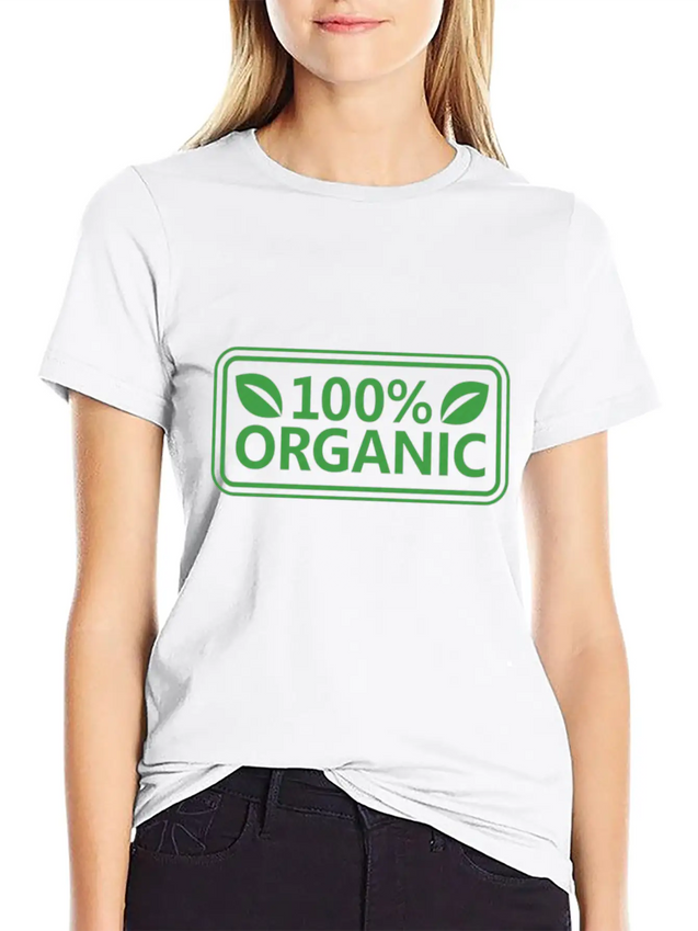 100% Organic Simple Everyday Graphic Tee – Lightweight Summer Wear