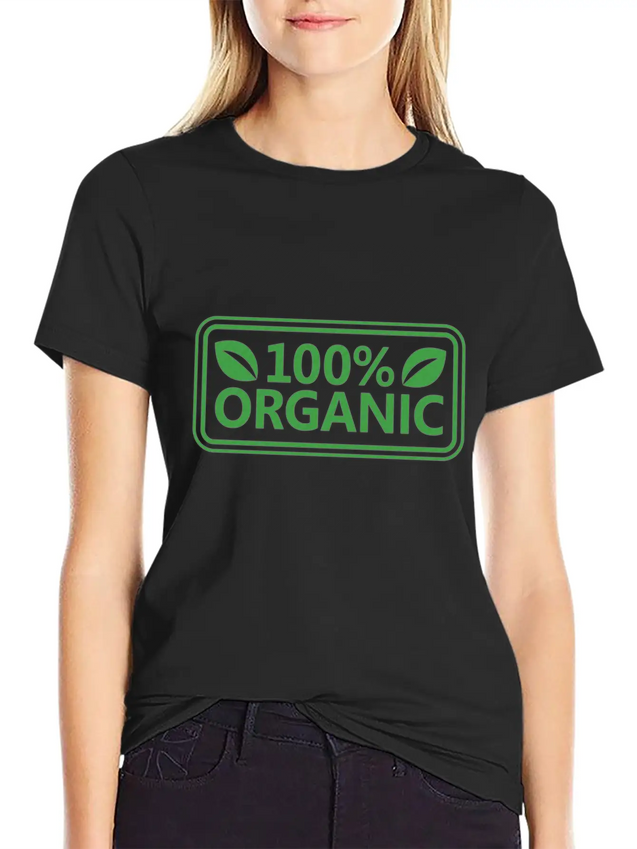 100% Organic Simple Everyday Graphic Tee – Lightweight Summer Wear