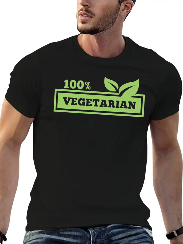 100% Vegetarian Simple Everyday Graphic Tee – Lightweight Summer Wear