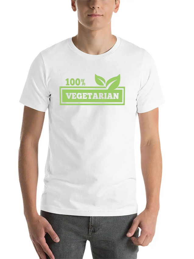 100% Vegetarian Simple Everyday Graphic Tee – Lightweight Summer Wear