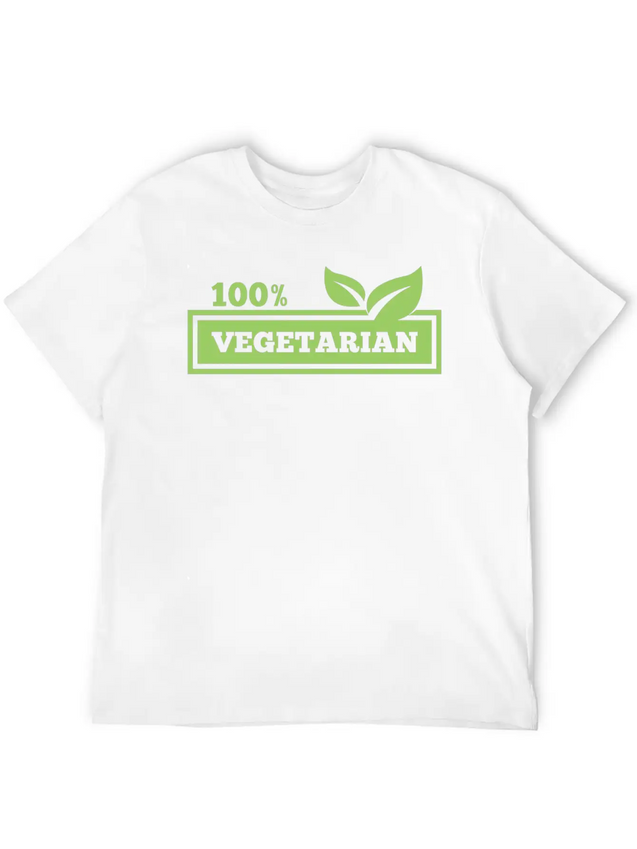 100% Vegetarian Simple Everyday Graphic Tee – Lightweight Summer Wear