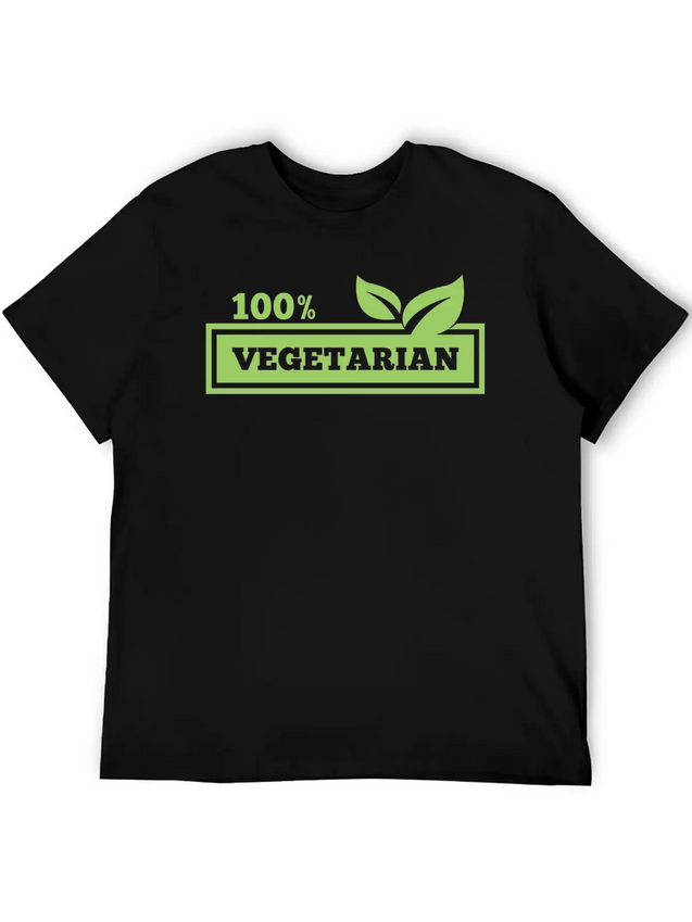 100% Vegetarian Simple Everyday Graphic Tee – Lightweight Summer Wear