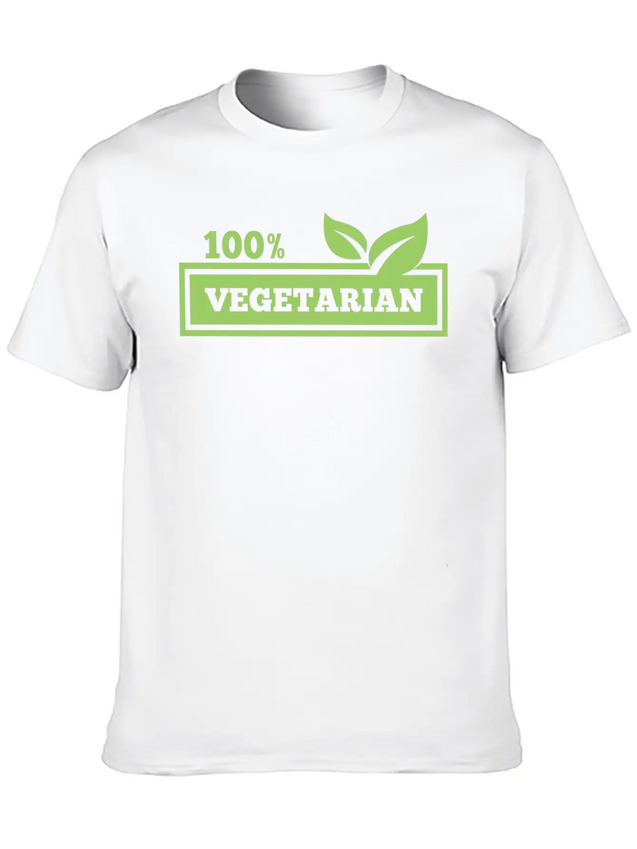 100% Vegetarian Simple Everyday Graphic Tee – Lightweight Summer Wear