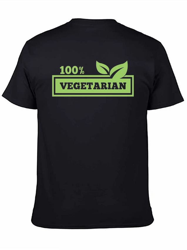 100% Vegetarian Simple Everyday Graphic Tee – Lightweight Summer Wear