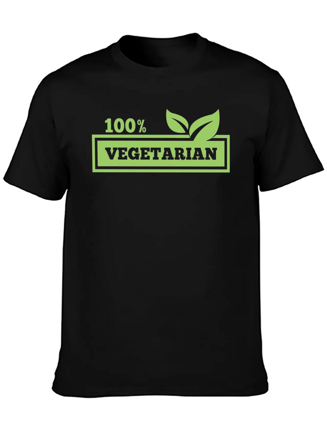 100% Vegetarian Simple Everyday Graphic Tee – Lightweight Summer Wear