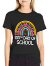 100Th Day Of School Teacher 100 Days Smer Boho Rai Breathable Soft Cotton T-Shirt – Timeless Casual Look