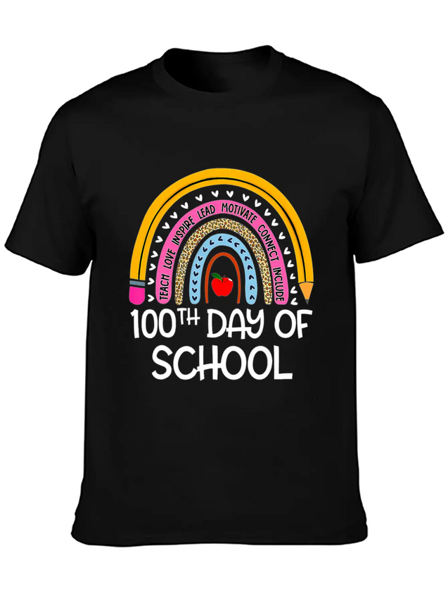 100Th Day Of School Teacher 100 Days Smer Boho Rai Breathable Soft Cotton T-Shirt – Timeless Casual Look
