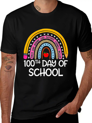 100Th Day Of School Teacher 100 Days Smer Boho Rai Breathable Soft Cotton T-Shirt – Timeless Casual Look