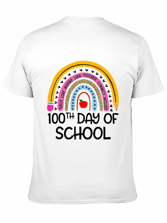 100Th Day Of School Teacher 100 Days Smer Boho Rai Breathable Soft Cotton T-Shirt – Timeless Casual Look