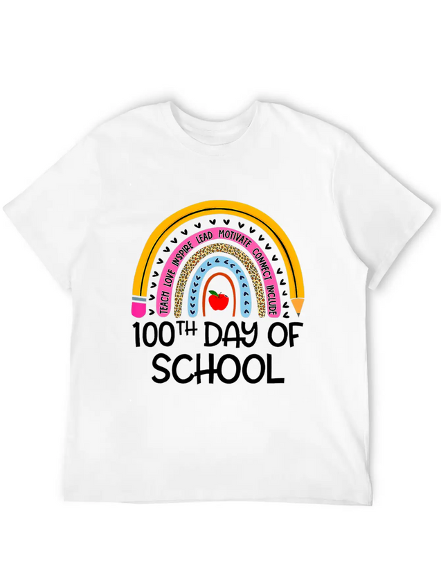 100Th Day Of School Teacher 100 Days Smer Boho Rai Breathable Soft Cotton T-Shirt – Timeless Casual Look