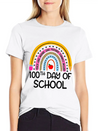 100Th Day Of School Teacher 100 Days Smer Boho Rai Breathable Soft Cotton T-Shirt – Timeless Casual Look