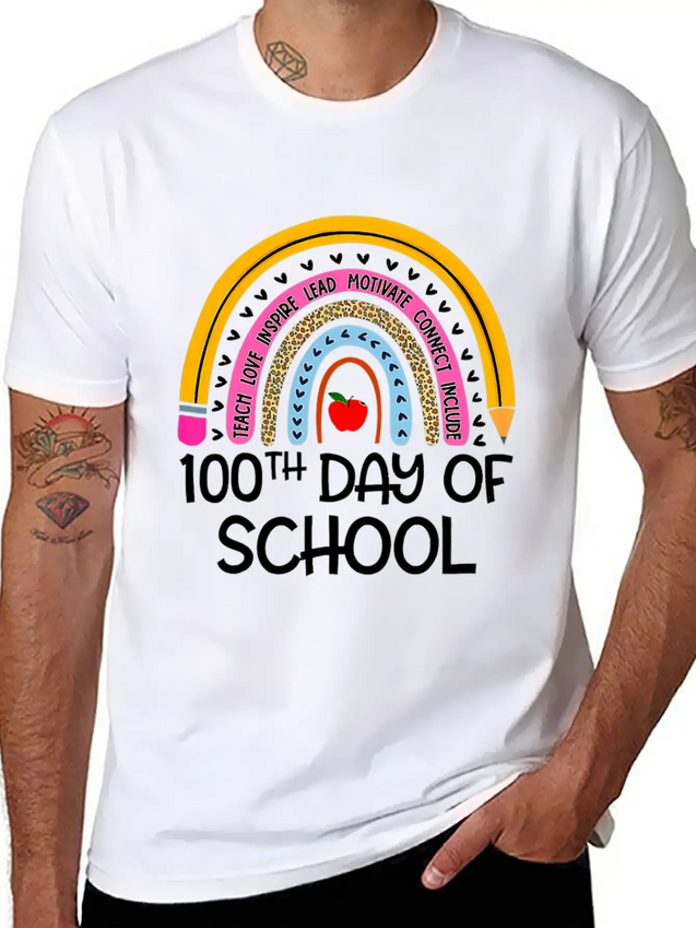 100Th Day Of School Teacher 100 Days Smer Boho Rai Breathable Soft Cotton T-Shirt – Timeless Casual Look
