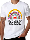 100Th Day Of School Teacher 100 Days Smer Boho Rai Breathable Soft Cotton T-Shirt – Timeless Casual Look