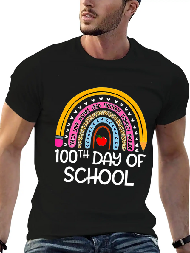 100Th Day Of School Teacher 100 Days Smer Boho Rai Breathable Soft Cotton T-Shirt – Timeless Casual Look