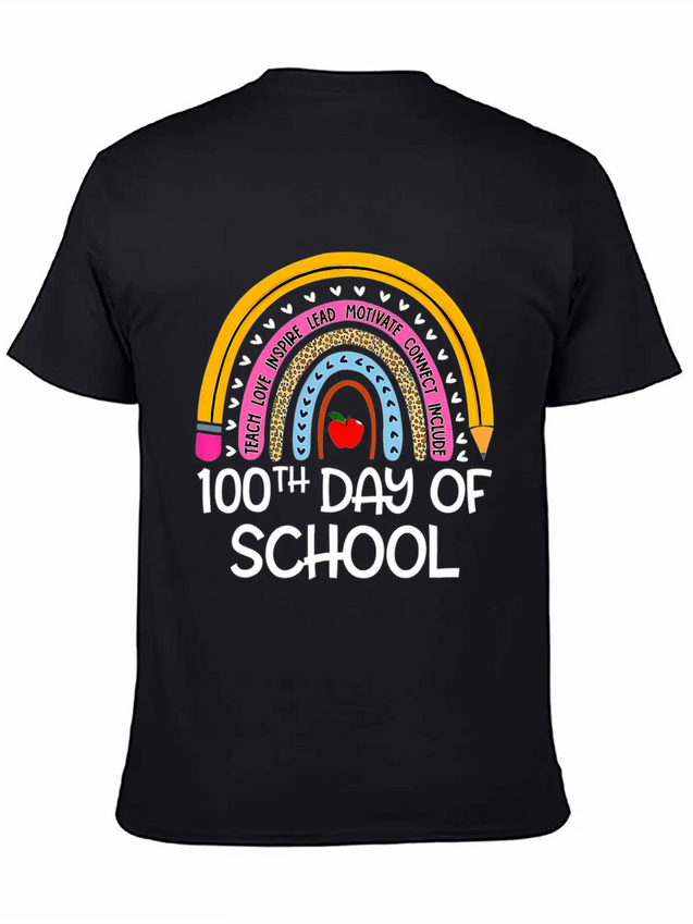100Th Day Of School Teacher 100 Days Smer Boho Rai Breathable Soft Cotton T-Shirt – Timeless Casual Look