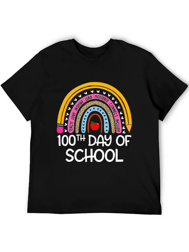 100Th Day Of School Teacher 100 Days Smer Boho Rai Breathable Soft Cotton T-Shirt – Timeless Casual Look