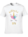 10th Birthday Unicorn Outfit 10th Birthday Girl Casual Graphic T-Shirt – Simple And Comfortable Daily Wear