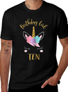 10th Birthday Unicorn Outfit 10th Birthday Girl Casual Graphic T-Shirt – Simple And Comfortable Daily Wear