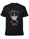 10th Birthday Unicorn Outfit 10th Birthday Girl Casual Graphic T-Shirt – Simple And Comfortable Daily Wear