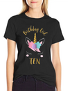 10th Birthday Unicorn Outfit 10th Birthday Girl Casual Graphic T-Shirt – Simple And Comfortable Daily Wear