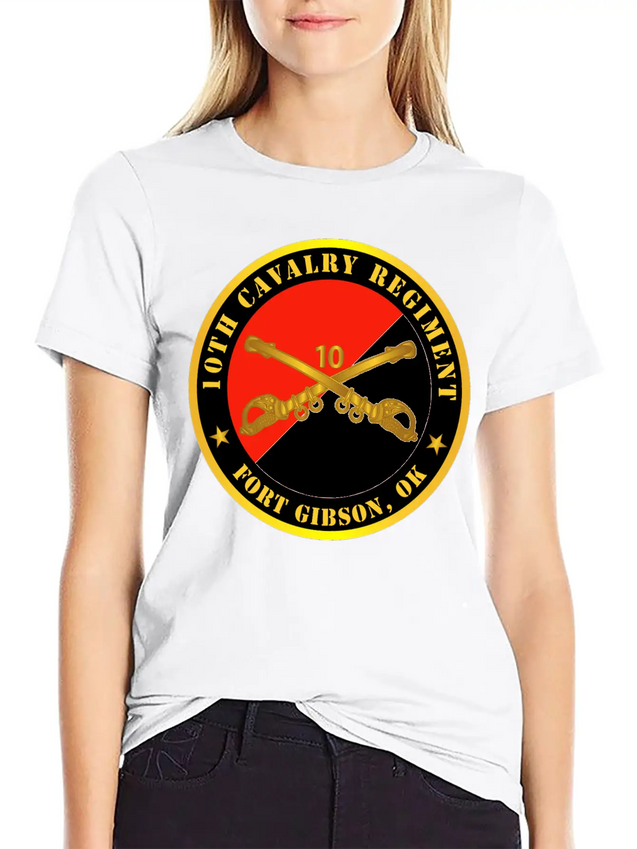 10th Cavalry Regiment Fort Gibson OK W Cav Branch Breathable Soft Cotton T-Shirt – Timeless Casual Look
