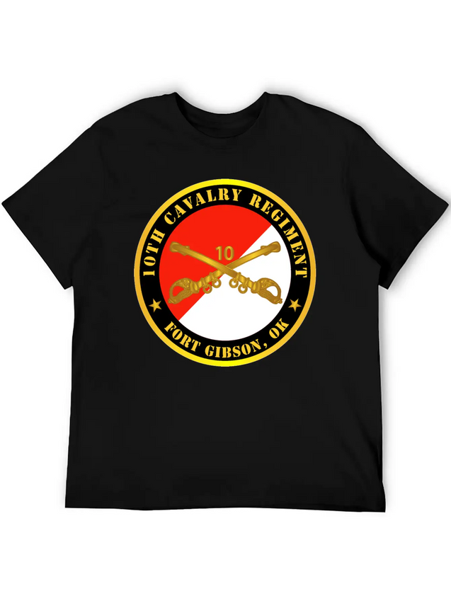 10th Cavalry Regiment Fort Gibson OK W Cav Branch Breathable Soft Cotton T-Shirt – Timeless Casual Look