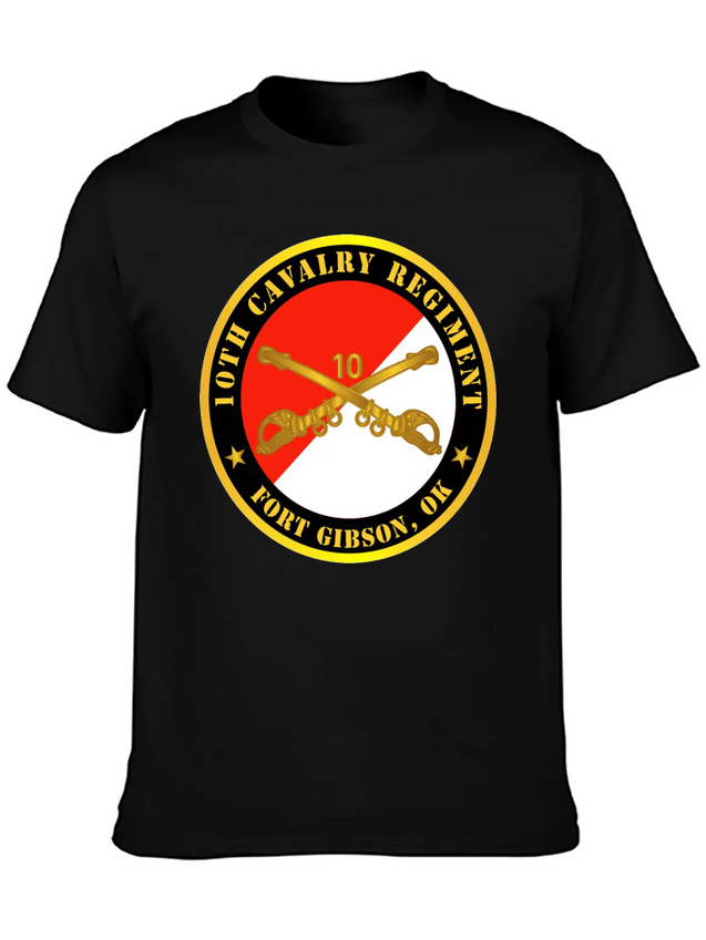 10th Cavalry Regiment Fort Gibson OK W Cav Branch Breathable Soft Cotton T-Shirt – Timeless Casual Look
