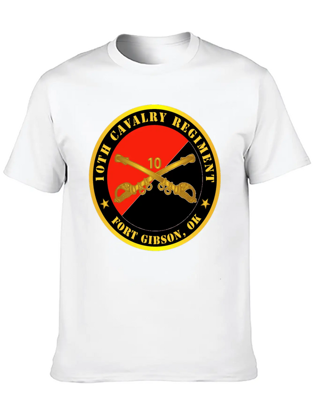 10th Cavalry Regiment Fort Gibson OK W Cav Branch Breathable Soft Cotton T-Shirt – Timeless Casual Look