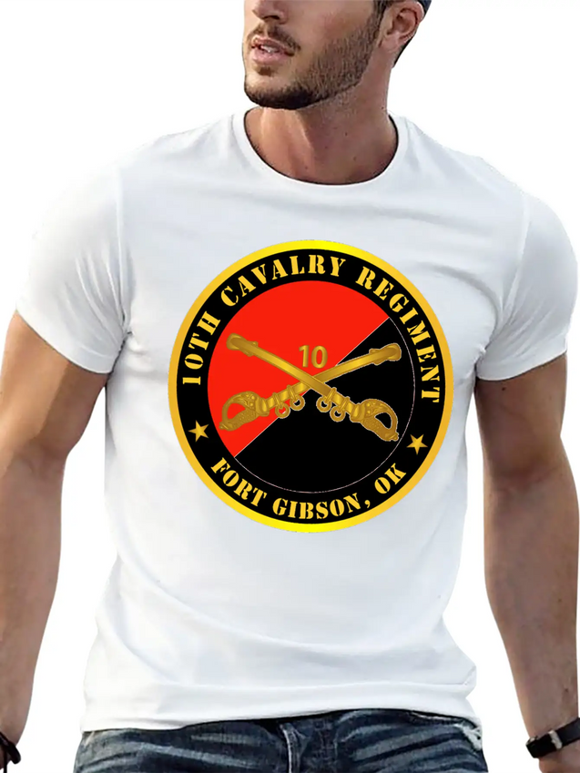 10th Cavalry Regiment Fort Gibson OK W Cav Branch Breathable Soft Cotton T-Shirt – Timeless Casual Look