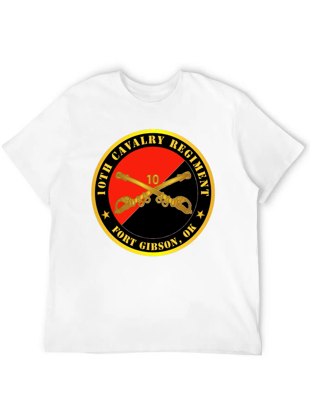 10th Cavalry Regiment Fort Gibson OK W Cav Branch Breathable Soft Cotton T-Shirt – Timeless Casual Look