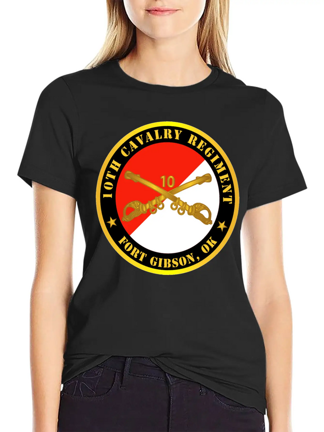 10th Cavalry Regiment Fort Gibson OK W Cav Branch Breathable Soft Cotton T-Shirt – Timeless Casual Look