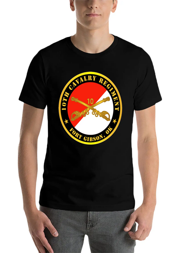 10th Cavalry Regiment Fort Gibson OK W Cav Branch Breathable Soft Cotton T-Shirt – Timeless Casual Look