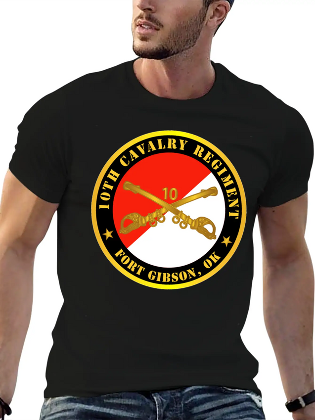 10th Cavalry Regiment Fort Gibson OK W Cav Branch Breathable Soft Cotton T-Shirt – Timeless Casual Look