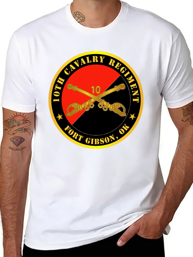 10th Cavalry Regiment Fort Gibson OK W Cav Branch Breathable Soft Cotton T-Shirt – Timeless Casual Look