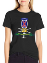 10th Mountain Division SSI W Ski Branch Ribbon Simple Everyday Graphic Tee – Lightweight Summer Wear
