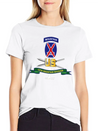 10th Mountain Division SSI W Ski Branch Ribbon Simple Everyday Graphic Tee – Lightweight Summer Wear