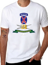 10th Mountain Division SSI W Ski Branch Ribbon Simple Everyday Graphic Tee – Lightweight Summer Wear
