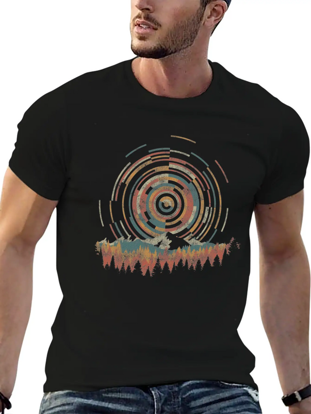 12 The Geometry Of Sunrise Casual Graphic T-Shirt – Simple And Comfortable Daily Wear