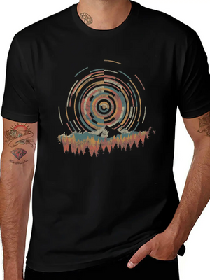 12 The Geometry Of Sunrise Casual Graphic T-Shirt – Simple And Comfortable Daily Wear
