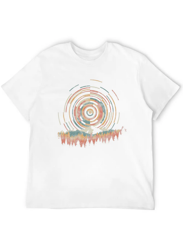 12 The Geometry Of Sunrise Casual Graphic T-Shirt – Simple And Comfortable Daily Wear