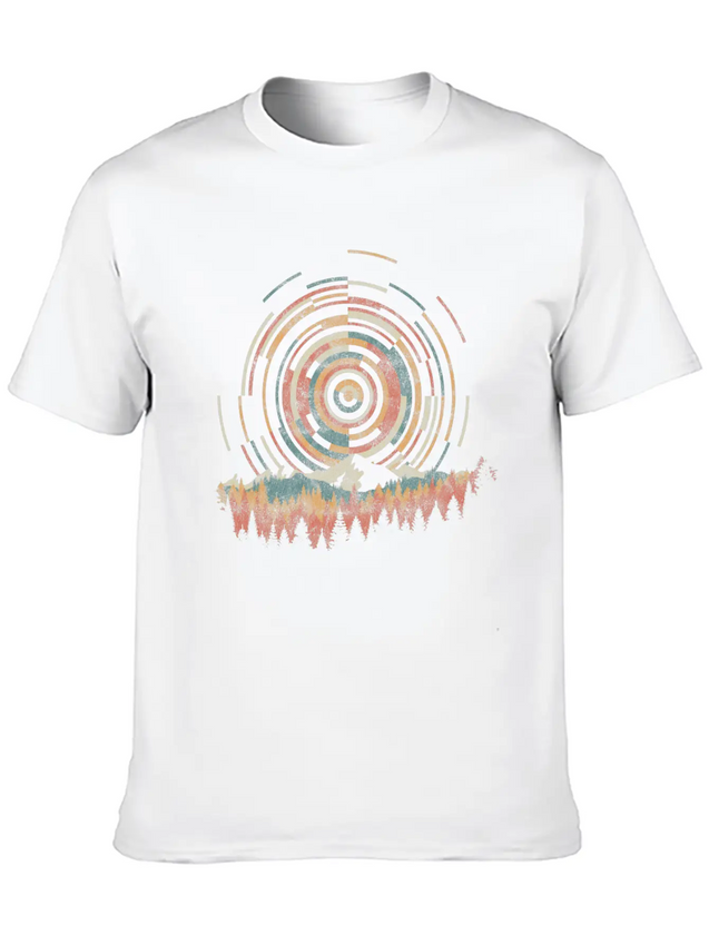 12 The Geometry Of Sunrise Casual Graphic T-Shirt – Simple And Comfortable Daily Wear