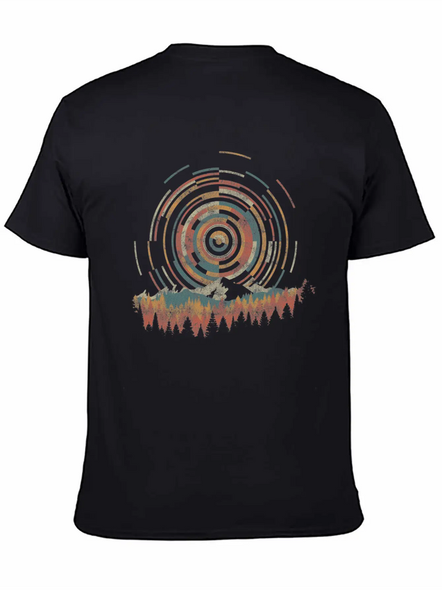 12 The Geometry Of Sunrise Casual Graphic T-Shirt – Simple And Comfortable Daily Wear