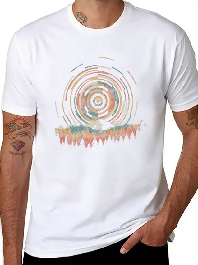 12 The Geometry Of Sunrise Casual Graphic T-Shirt – Simple And Comfortable Daily Wear