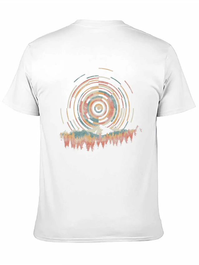 12 The Geometry Of Sunrise Casual Graphic T-Shirt – Simple And Comfortable Daily Wear