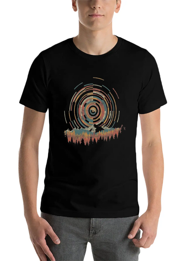 12 The Geometry Of Sunrise Casual Graphic T-Shirt – Simple And Comfortable Daily Wear
