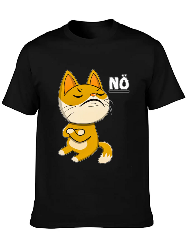 144 CAT NO Unisex Casual T-Shirt – Clean Design For Daily Comfort