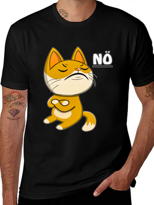 144 CAT NO Unisex Casual T-Shirt – Clean Design For Daily Comfort